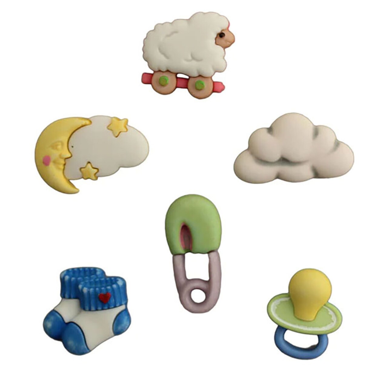 Buttons Galore and More 3D Craft & Sewing Buttons - Sweet Dreams- 18 Buttons